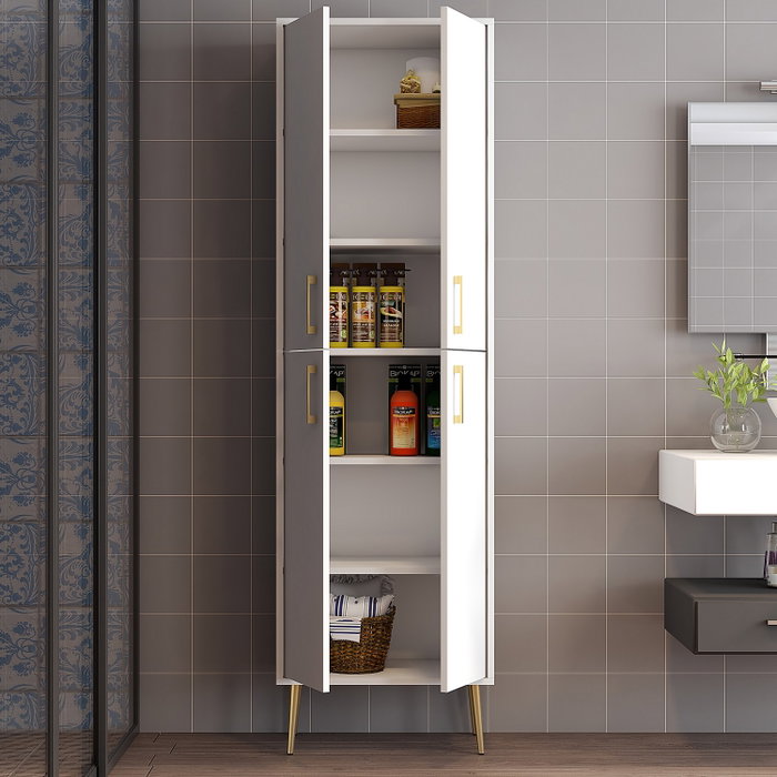 Hanah Home Berlin A Armario Multiusos Blanco y Oro